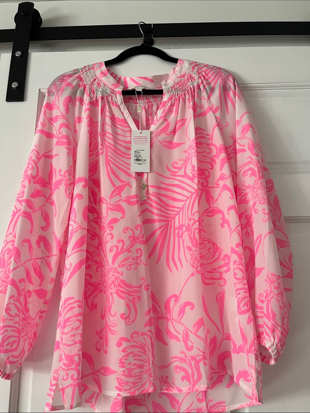 Lilly Pulitzer NWT Elsa Silk Top Rousseau Pink Glisten In The Sun - large